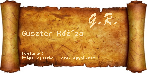 Guszter Róza névjegykártya